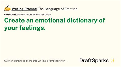 Writing Prompt The Language Of Emotion Draftsparks