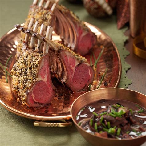 Herb Crusted Rack Of Lamb With Mushroom Sauce Recipe How To Make It