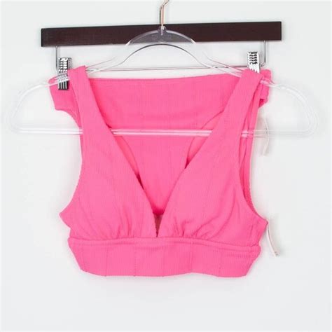 Aerie Swim Nwt Aerie Womens Crinkle Longline Plunge Bikini Top And Bottom Size Xs Beachy