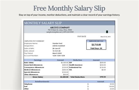 Salary Slip Excel Template