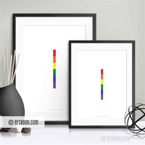 Gay Pride Print Minimal Wall Decor Rainbow Colors Art Etsy