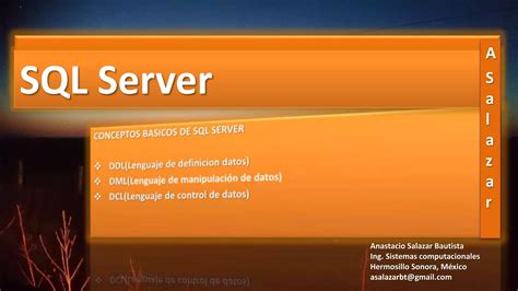 SQL Server Conceptos Basicos DDL Lenguaje De Definicion Datos