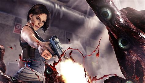 HD Wallpaper Resident Evil Resident Evil 3 Nemesis Blood Girl Gun