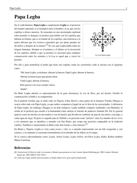 Papa Legba Pdf Religión Y Creencia