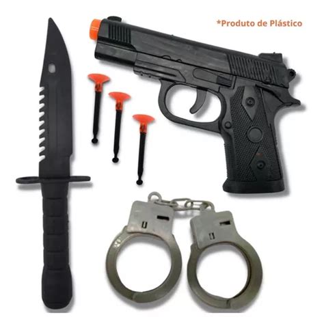 Arminha De Brinquedo Pistola Lança Dardos Algema Policial MercadoLivre