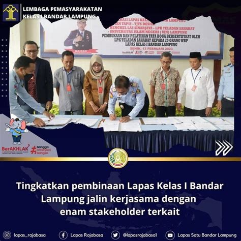 Kerja Sama Peningkatan Pembinaan Lapas Kelas I Bandar Lampung Dan