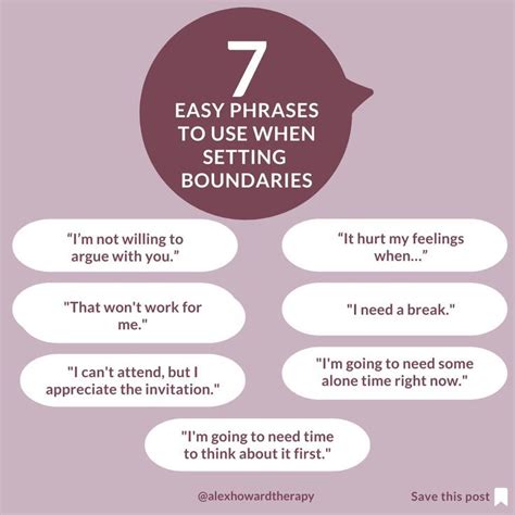 Easy Phrases To Use When Setting Boundaries Setting Boundaries