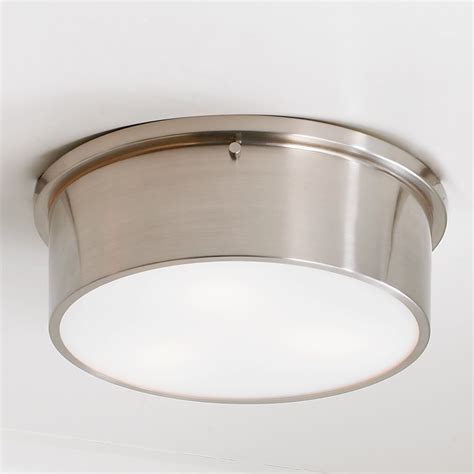 Sleek Cylinder Ceiling Light Large Brushednickel Ceiling Lights