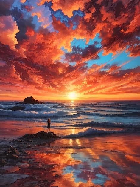 Premium Photo A Breathtaking Sunset Painting The Sky In A Kall