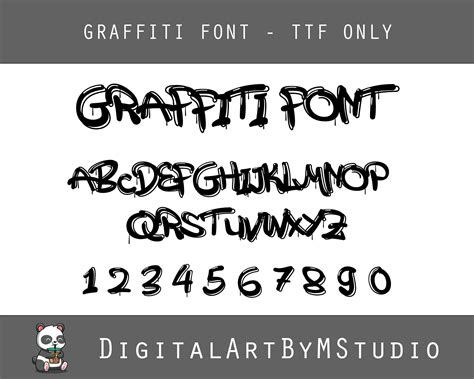 Graffiti Font Urban Font Font Bundle Ttf Alphabet Letters Etsy