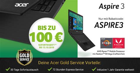 Erhalte jetzt bis zu 100 € Sofortrabatt auf ausgewählte Acer Aspire 3 ...