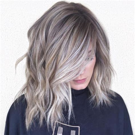 Gray Balayage Highlights With Golden Babylights | Blending gray hair ...