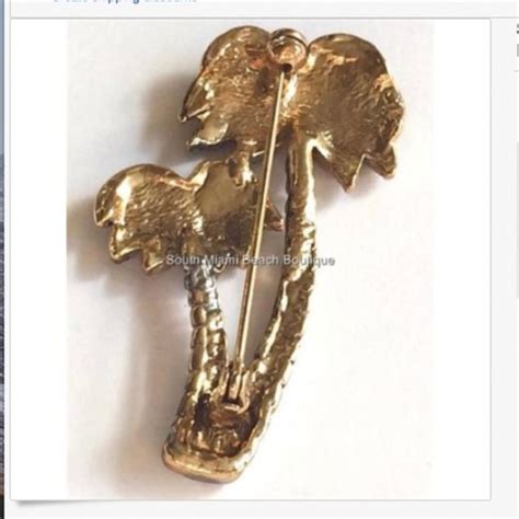 Unbranded Jewelry Silver Gold Palm Tree Pin Brooch Plated Big