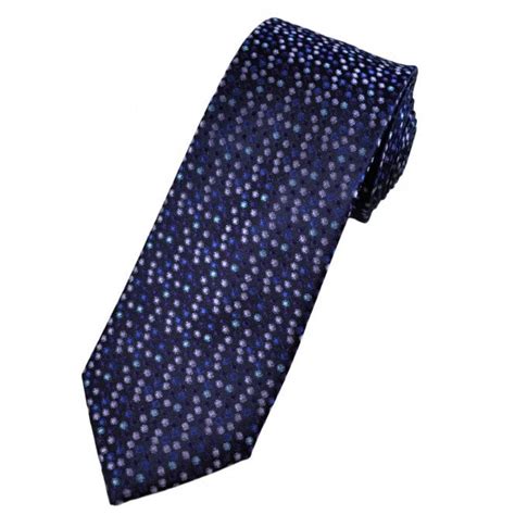 Tresanti Celeste Navy Blue Purple And Lavender Dot Pattern Silk Mens Designer Tie From Ties