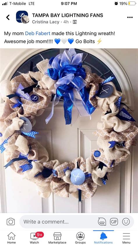 Tampa Bay Lightning Wreath In Wreaths Tampa Bay Lightning