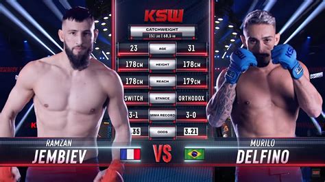 Ksw Free Fight Ramzan Jembiev Vs Murilo Delfino Youtube