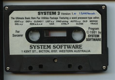 system  exidy sorcerer tape system software