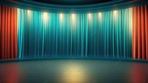 3d Render Illustration Of Theater Curtains On Stage Or Floor Template ...