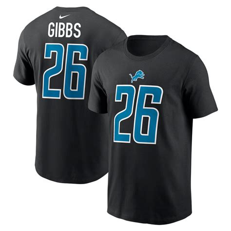 Jahmyr Gibbs Detroit Lions Nike Name And Number T Shirt Black