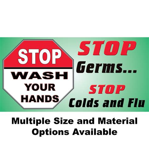 Safety Banner 1097 STOP Germs STOP Colds And Flu