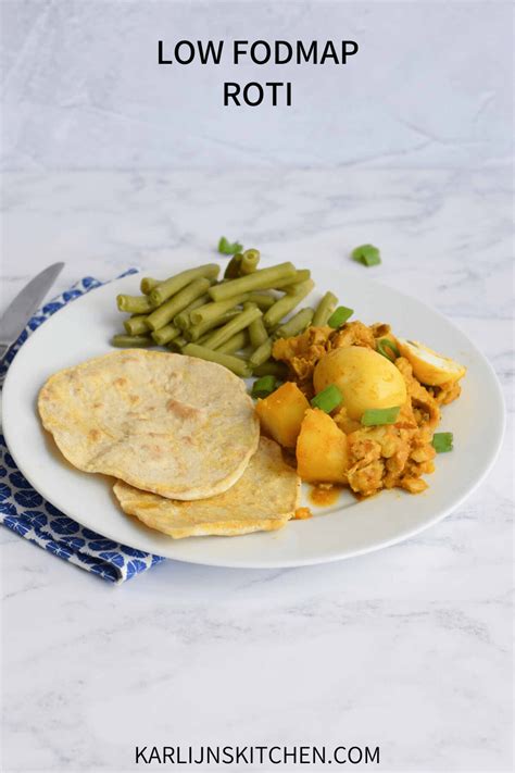 Een heerlijke low FODMAP roti met kip masala ei en sperziebonen Mét