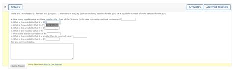 Solved There are 19 males and 11 females in a jury pool. 12 | Chegg.com