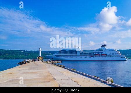 MV Seabourn Odyssey cruise ship leaves the port of Varna, Bulgaria ...