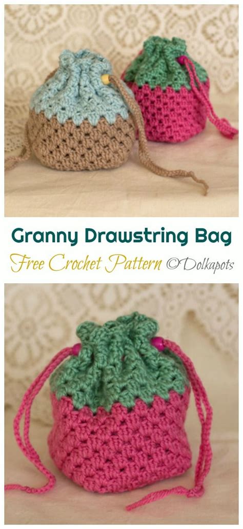 Quick Drawstring Gift Bag Crochet Free Patterns Crochet Crochet