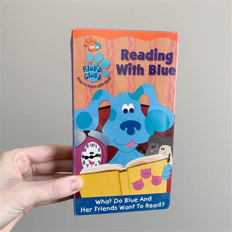 Blues Clues Reading With Blue Vhs Nick Jr Tape Rare Nostalgia The