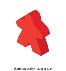 Isometric Red Meeple Vector Illustration Stock Vector Royalty Free