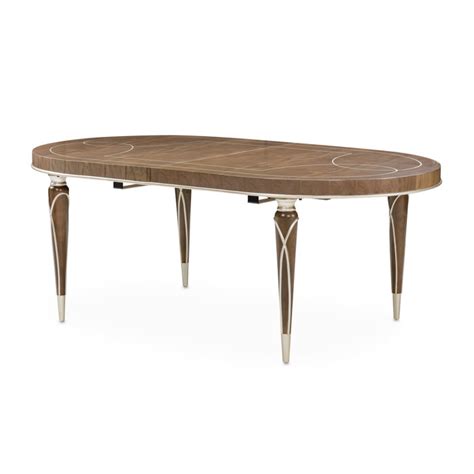 Michael Amini Villa Cherie Oval Dining Table Hazelnut Perigold