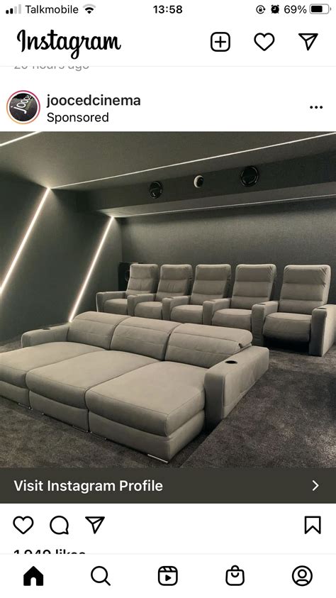 The Instagram Page On Instagram Shows An Image Of A Home Theater