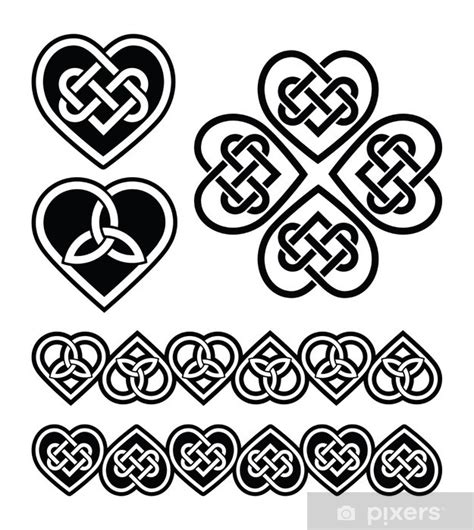 Wall Mural Celtic heart knot - vector symbols set - PIXERS.CA