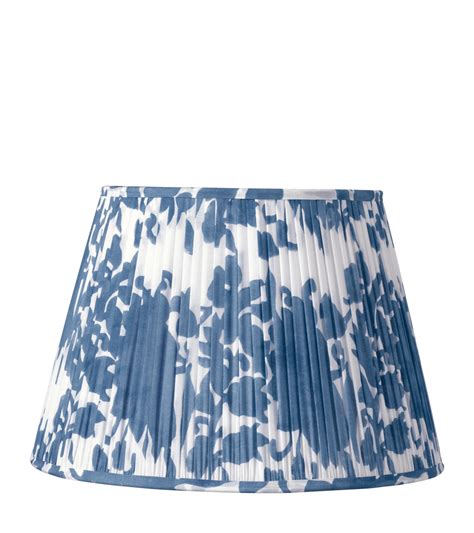 Montjoi Pleated Cotton Lampshade Carrier 45cm Indigo OKA