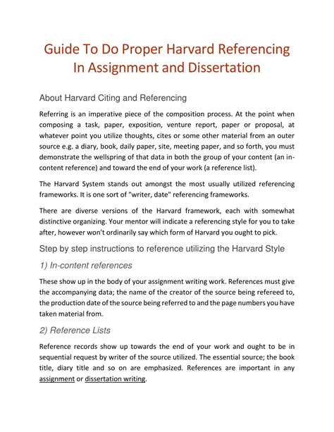 Guide To Do Proper Harvard Referencing In Assignment And Dissertation By Williamriley Issuu