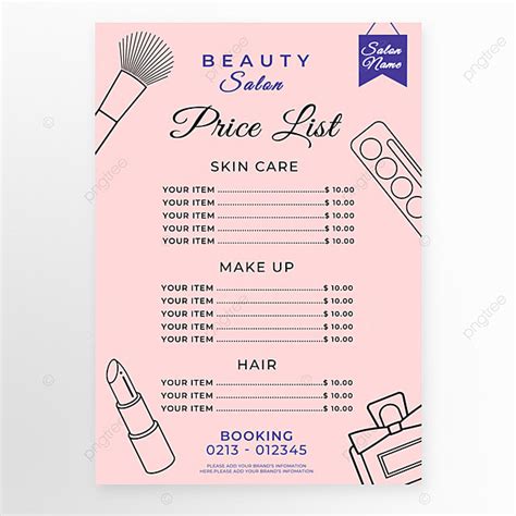 Beauty Price List Template