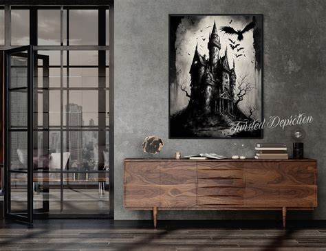 DRACULA'S CASTLE Gothic Landscape Art Horror Art Creepy - Etsy