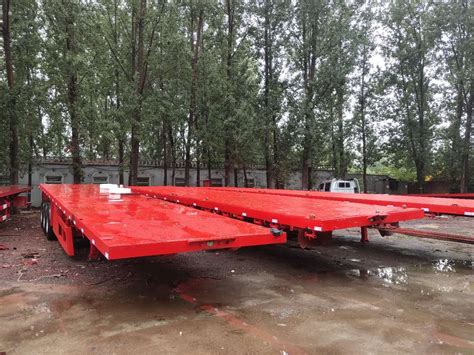 Used Axles Ft Container Transport Platform Flatbed Semi Trailer