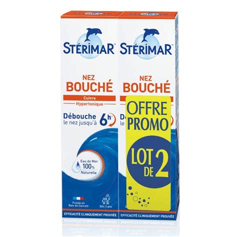 Stérimar Nez bouché Spray hypertonique Cuivre Rhume sinusite