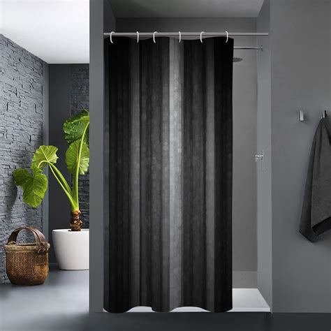 Gibelle Small Stall Shower Curtain X Narrow Half Black Grey