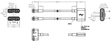 4 Pin Magnetic Cable Connector With Double Head Magnetic Connector