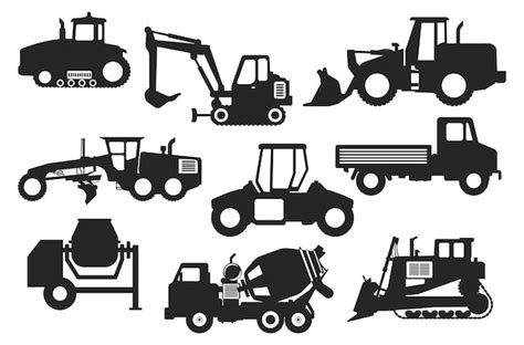 Premium Vector Machinery Cartoon Icon Set Construction Machinery