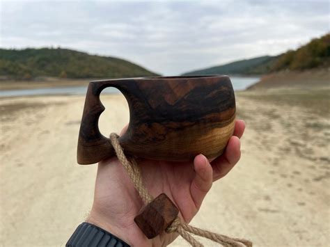 Heart Shaped Hole Handle Hand Carved Traditional Scandinavian Kuksa Cup