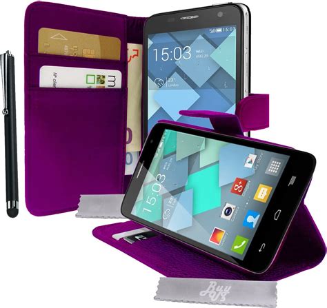 Buyus Etui Housse Luxe Violet Stand Et Portefeuille Pour Alcatel One