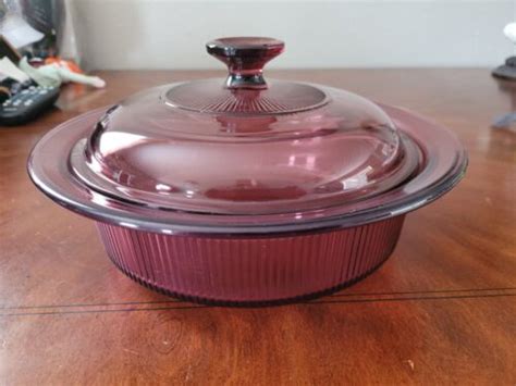 Cranberry Corning Pyrex Vision Ribbed Casserole Dish Qt V B With