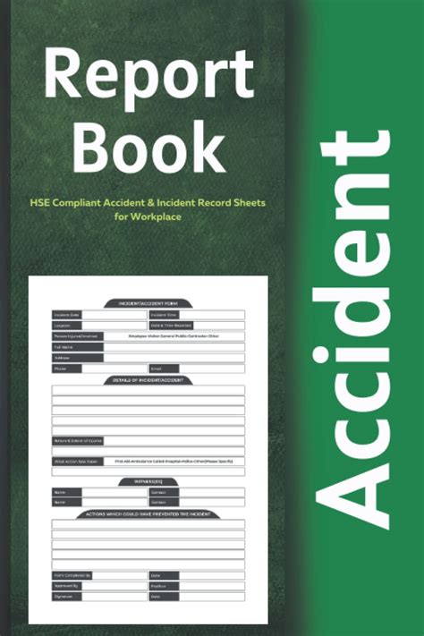 Accident Report Book Accident Incident Report Book Workplace