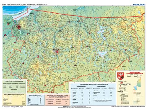 Wojew Dztwo Warmi Sko Mazurskie Mapa Fizyczna Wydawnictwo Edulex