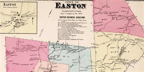 Vintage Property Map of Easton, Connecticut from 1867 - KNOWOL