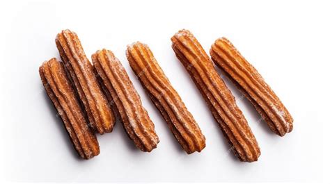 Premium Photo Churros Arranged In Row Isolated On White Background