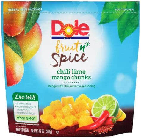 Dole Frozen Fruit N Spice Chili Lime Mango Chunks 12 Oz Kroger